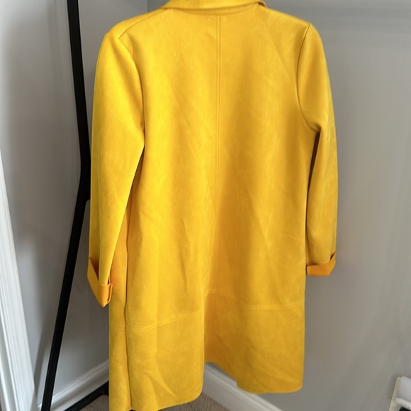 Zara Suede Midi Jacket Yellow Size Small - Picture 6 of 7